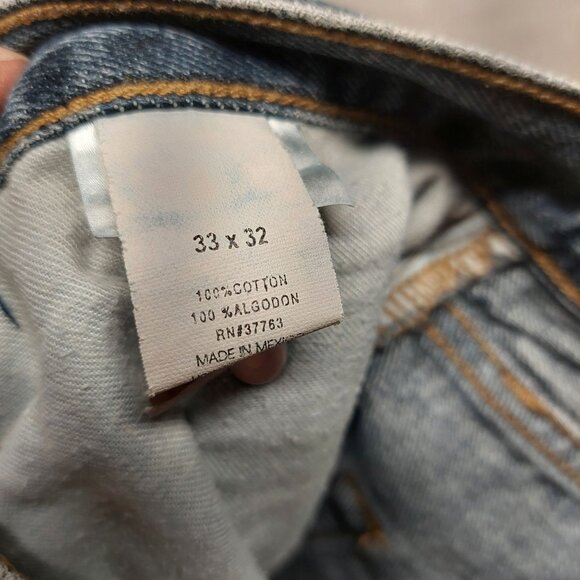 Axist Mens Blue Denim Jeans 33x32 Relaxed Fit Straight Leg 100% Cotton - Picture 5 of 13